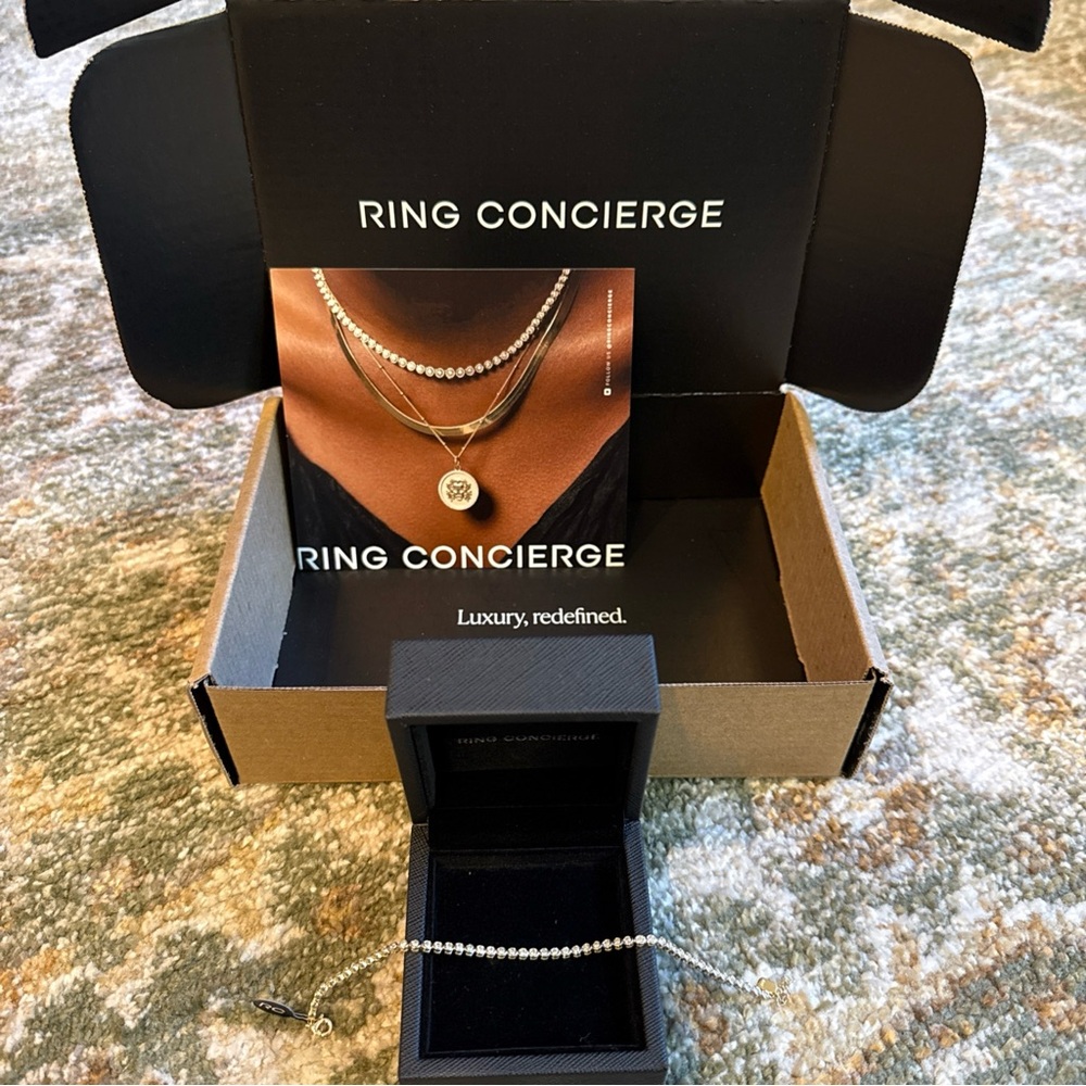 Ring Concierge Mini Bezel Diamond Eternity Tennis Bracelet 14K Yellow Gold- NWT - Picture 2 of 5